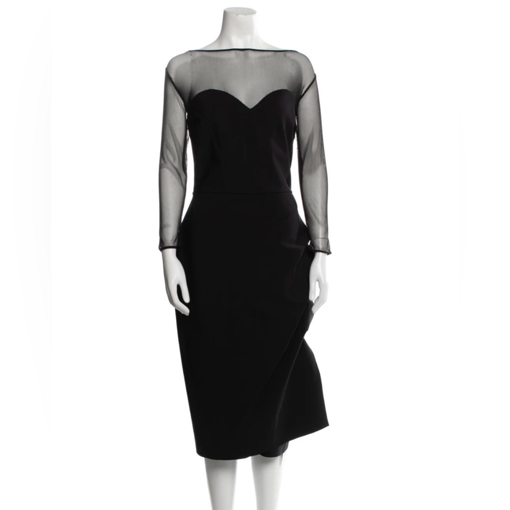 La Petite Robe Di Chiara Boni Bateau Neckline Midi Length Dress Black